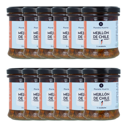 Pack 12x Mejillón de chile en escabeche Planeta Huerto 165 g
