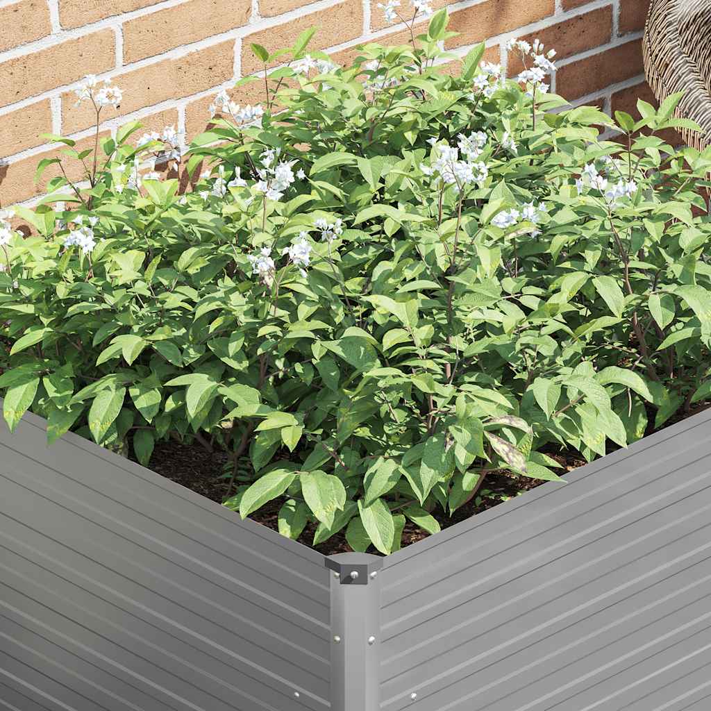 Jardinera Elevada 100x100x77 Cm Acero Galvanizado Gris_3