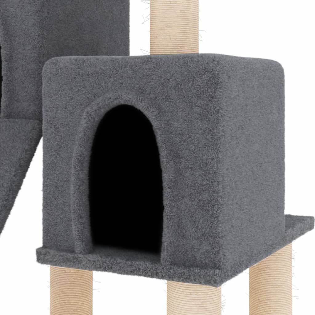 Rascador Para Gatos Con Postes De Sisal Gris Oscuro 82 Cm_5