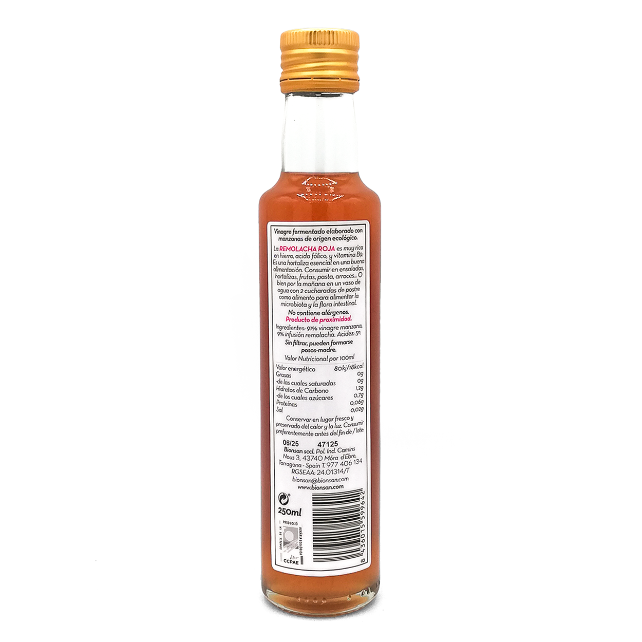 Pack 4 Vinagres De Manzana Con Remolacha Roja Eco Bionsan_2