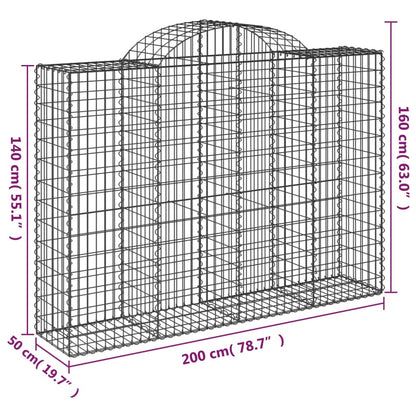 Cestas Gaviones 40 Uds Forma De Arco Hierro 200x50x140/160 Cm_5