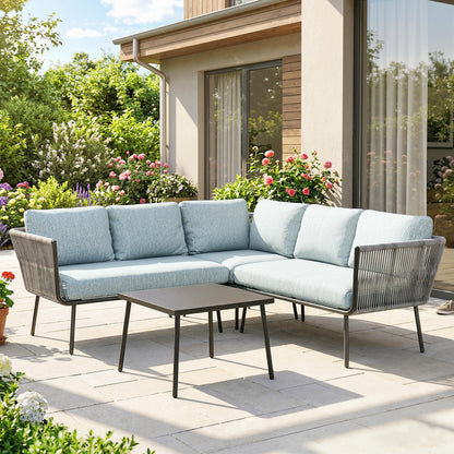 Outsunny Conjunto De Muebles De Ratán 2 Sofá De 2 Plazas Sofá De Esquina Mesa_1