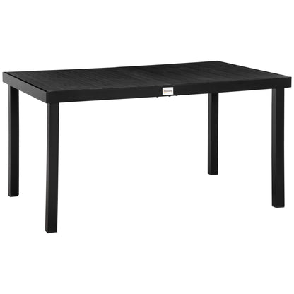 Mesa De Comedor Para Jardín Aluminio Outsunny 140x90x74 Cm Negro_0