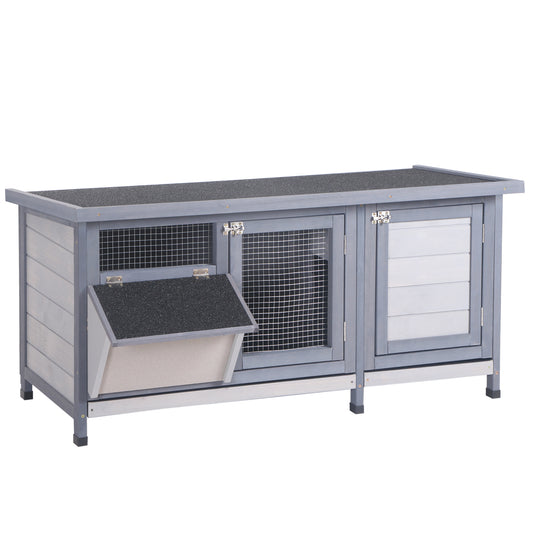 Conejera De Exterior Pawhut Madera De Abeto, Acero Gris 112x50x54 Cm D51-132gy_0