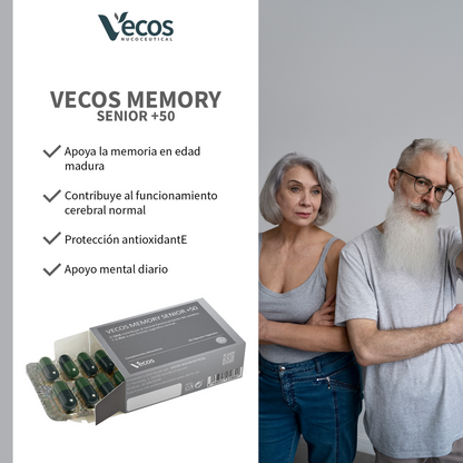 Memory Senior +50 Vecos 60 Cápsulas | Memoria Y Función Cognitiva | Dha, Fosfatidilserina Y Ginkgo_3