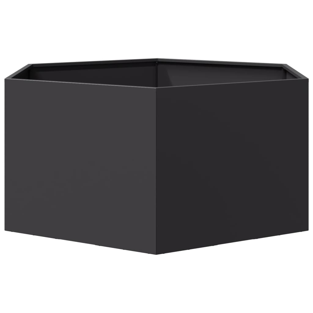 Jardinera Hexagonal Acero Negra 104x90x45 Cm_4
