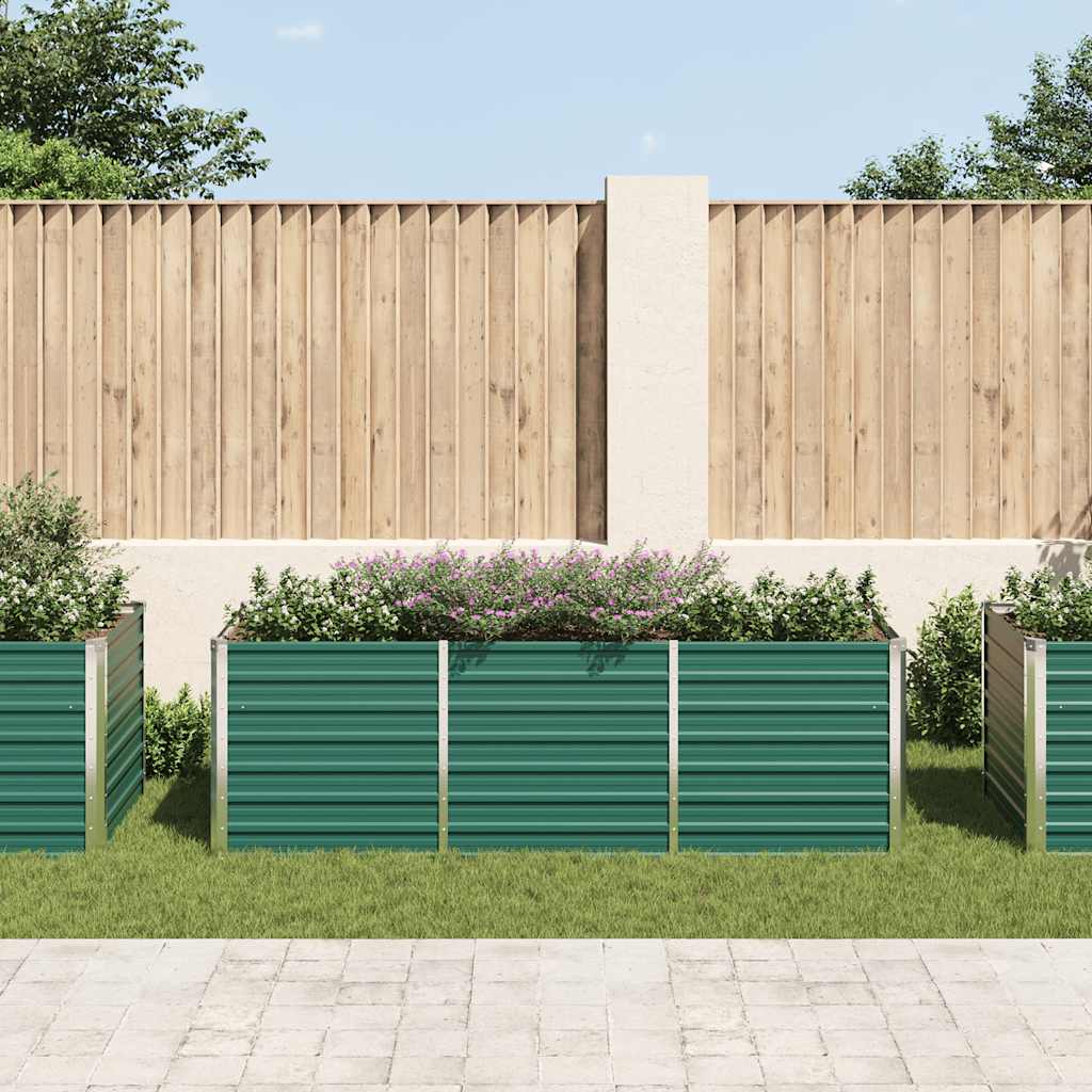 Arriate De Jardín De Acero Galvanizado Verde 240x80x77 Cm_2