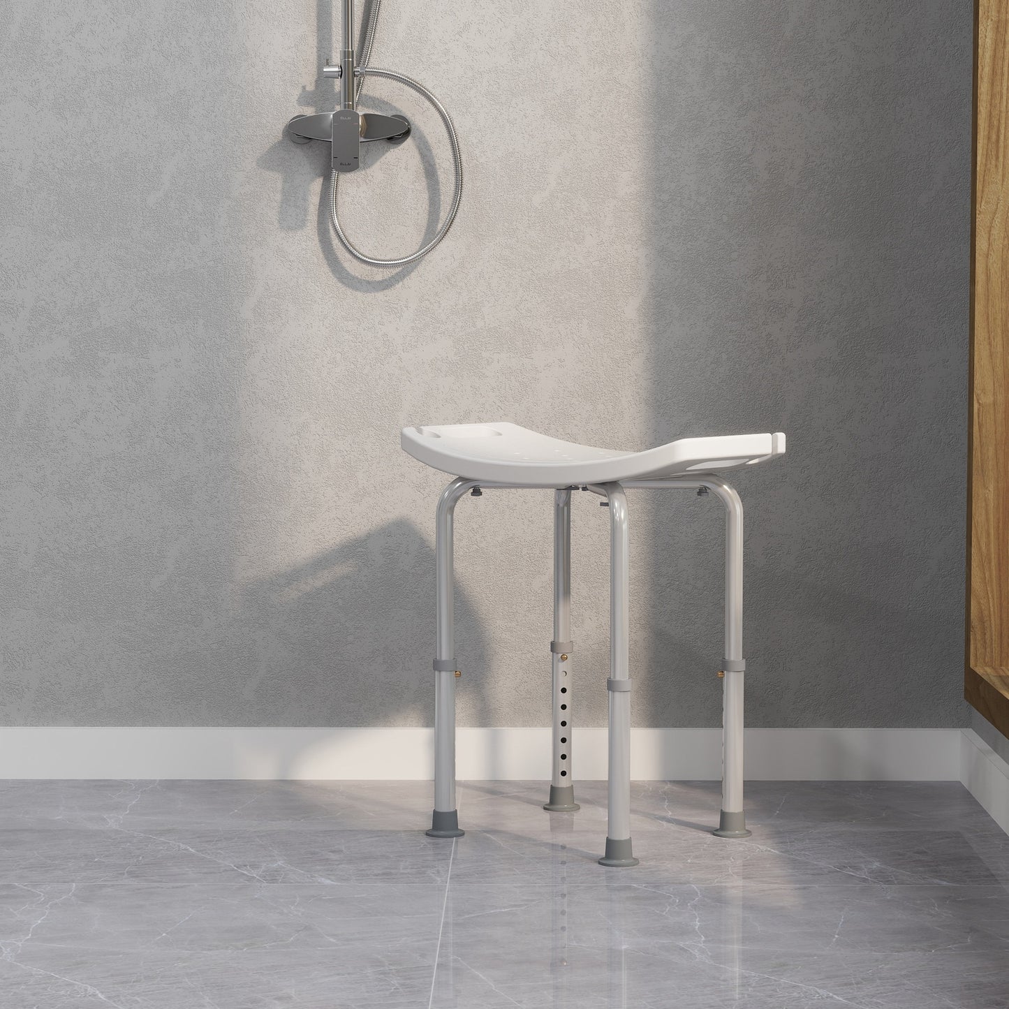 Homcom Taburete De Ducha Silla Baño Altura Regulable Patas Antideslizantes_4