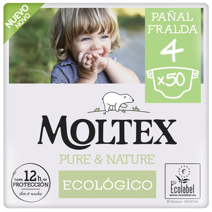 Pañales Moltex Pure &amp; Nature T4 (9-15 kg),  50 Uds