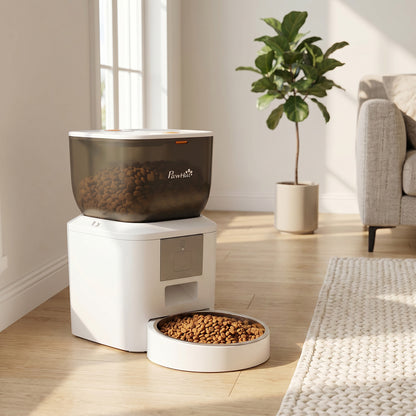 Pawhut Comedero Automático 4l Wifi 2.4g Control App Cuenco 1-10 Comidas Al Día_1
