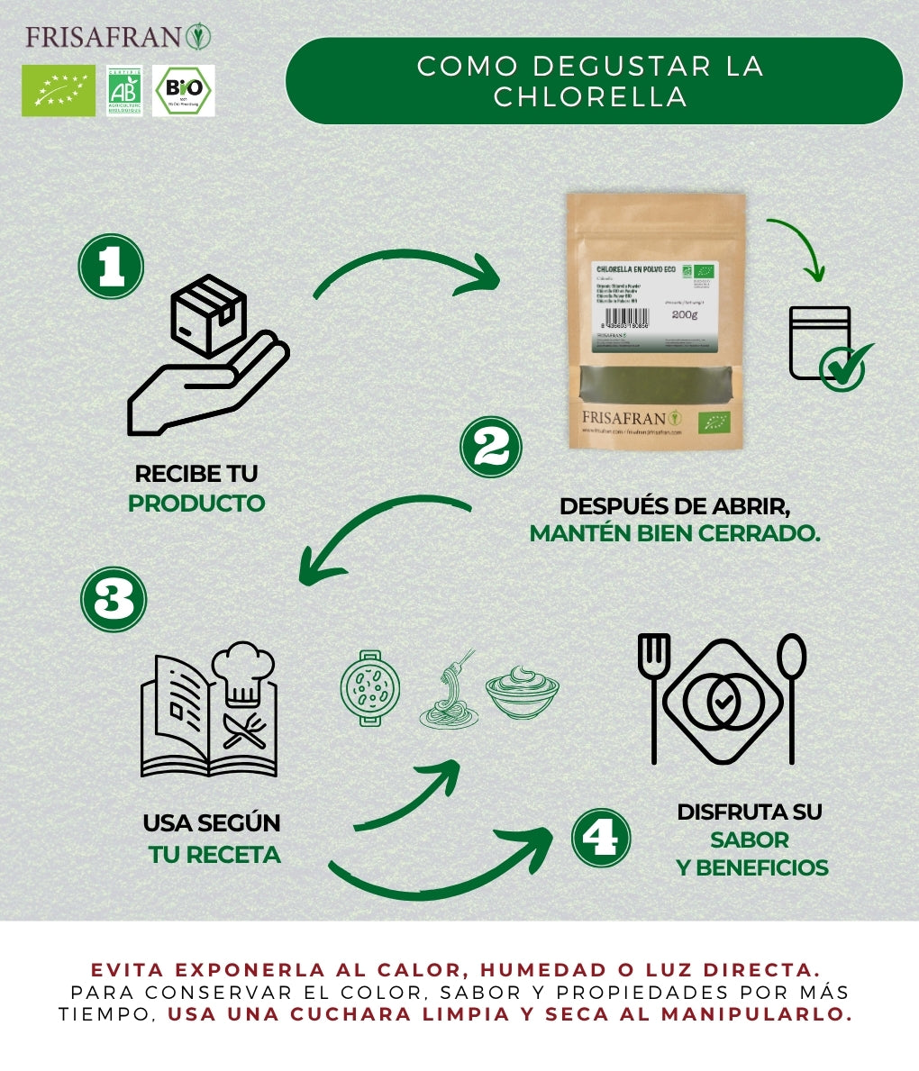 Chlorella Ecológica En Polvo - Calidad Y Sabor | Frisafran 100 G_2