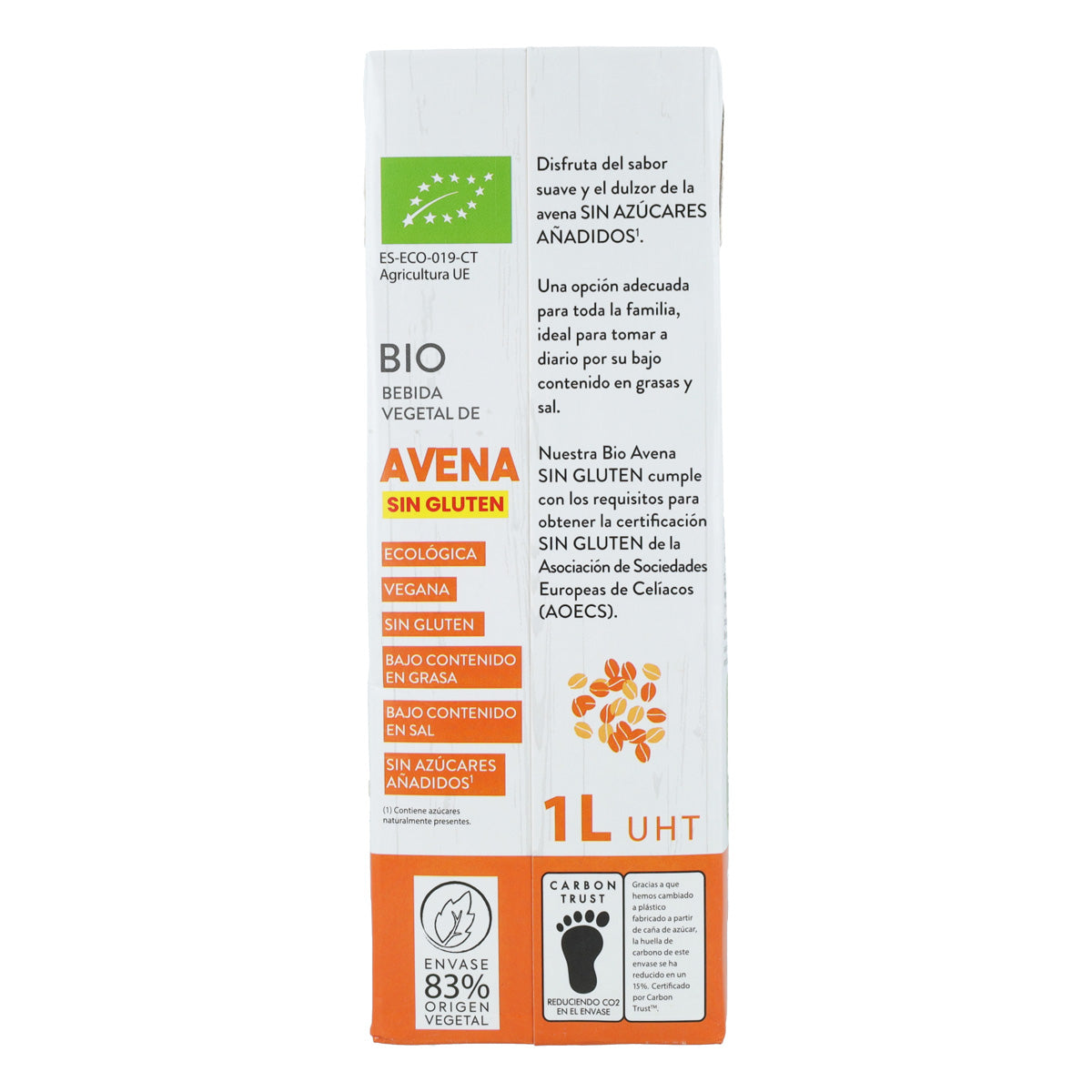 Bebida de Avena Sin Gluten Bio Sol Natural 1 L