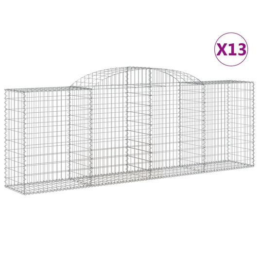 Cestas De Gaviones 13 Uds Forma De Arco Hierro 300x50x100/120cm_0