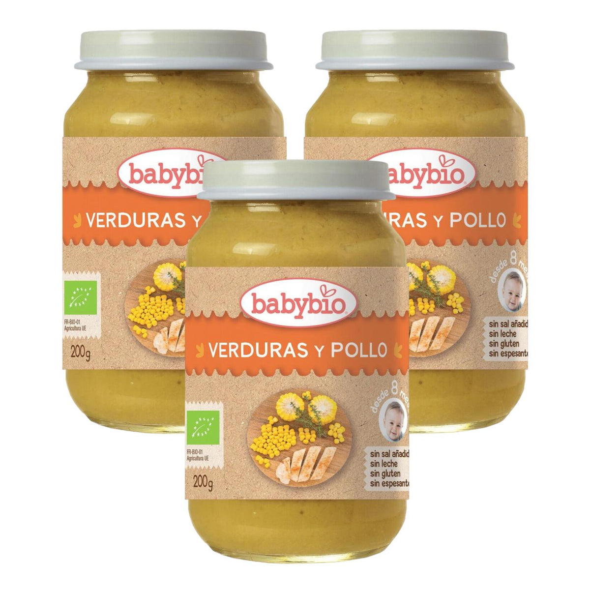 Pack 3 uds Tarrito Menu Tradición Pollo 200 g Babybio