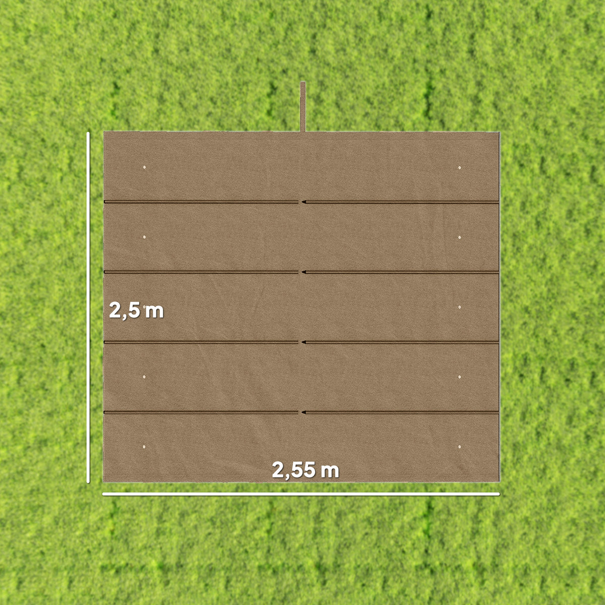 Outsunny Cubierta Para Pérgola Retráctil 2,5x2,55m Para Marco De 3x3 M Pardo_2