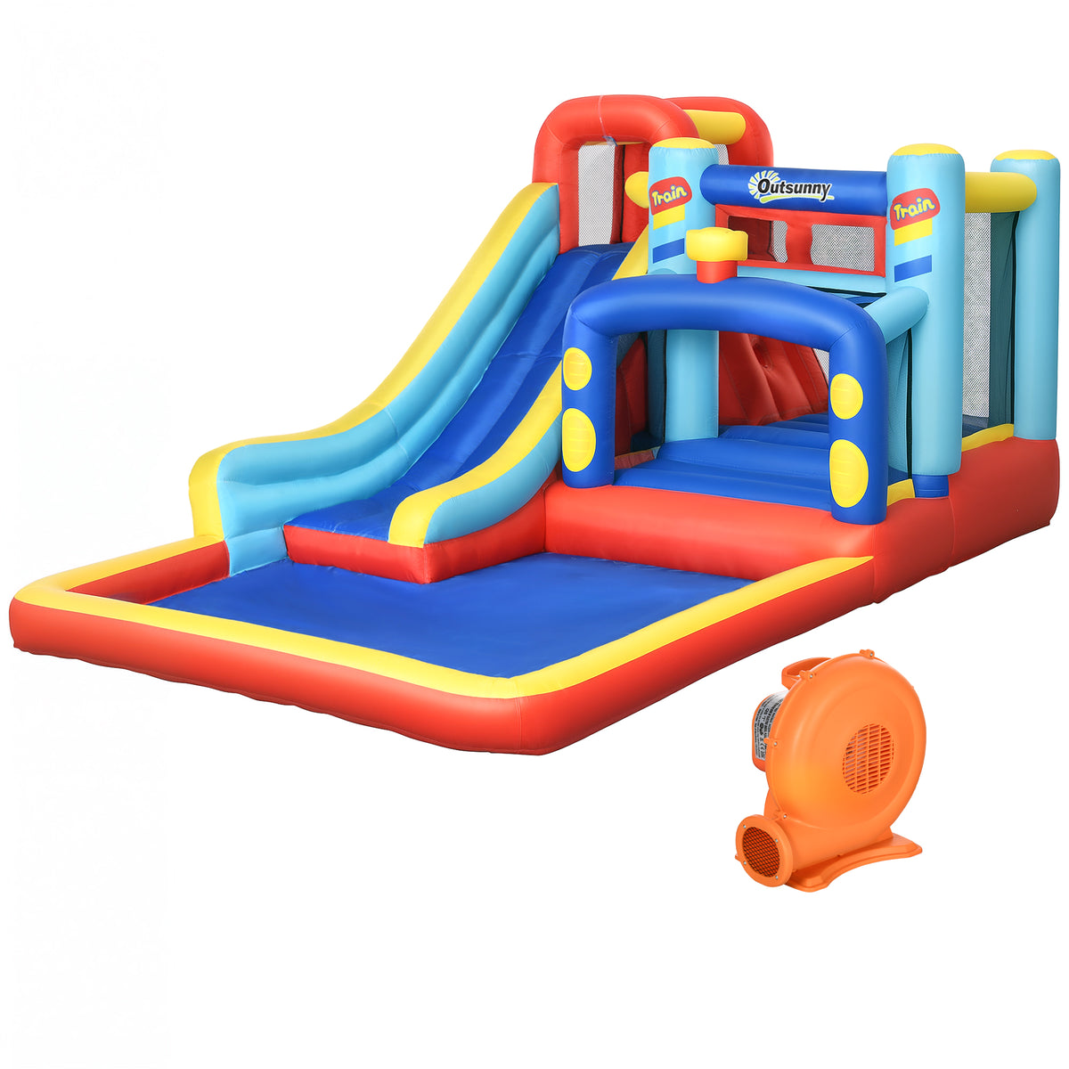 Outsunny Castillo Hinchable Para Niños Con Soplador 435x245x200 Cm Multicolor_0