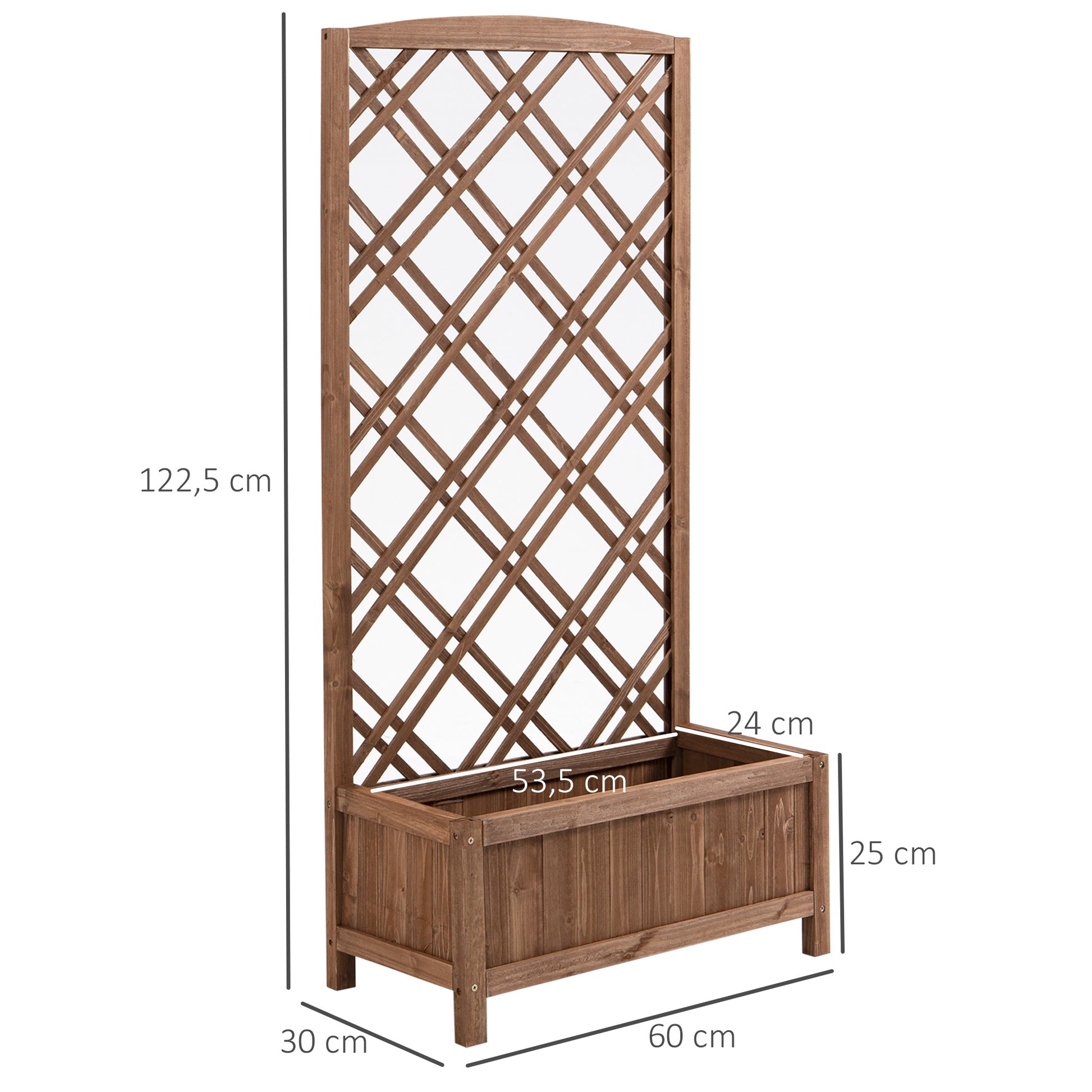Outsunny Jardinera Con Enrejado Para Trepadora Cultivos Plantas 60x30x122,5 Cm_2