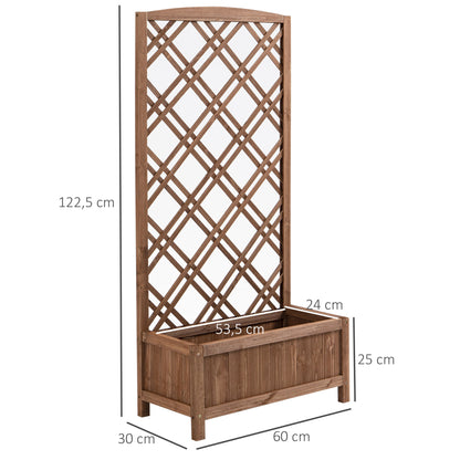 Outsunny Jardinera Con Enrejado Para Trepadora Cultivos Plantas 60x30x122,5 Cm_2
