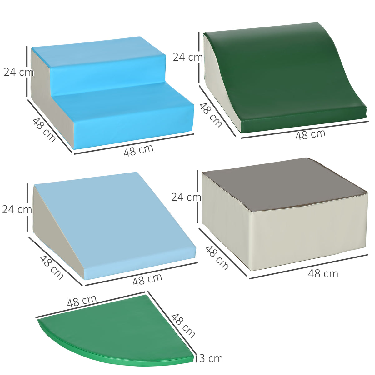 Homcom Juego De 6 Bloques De Espuma Para Niños De 12-36 Meses 150x100x24 Cm_2