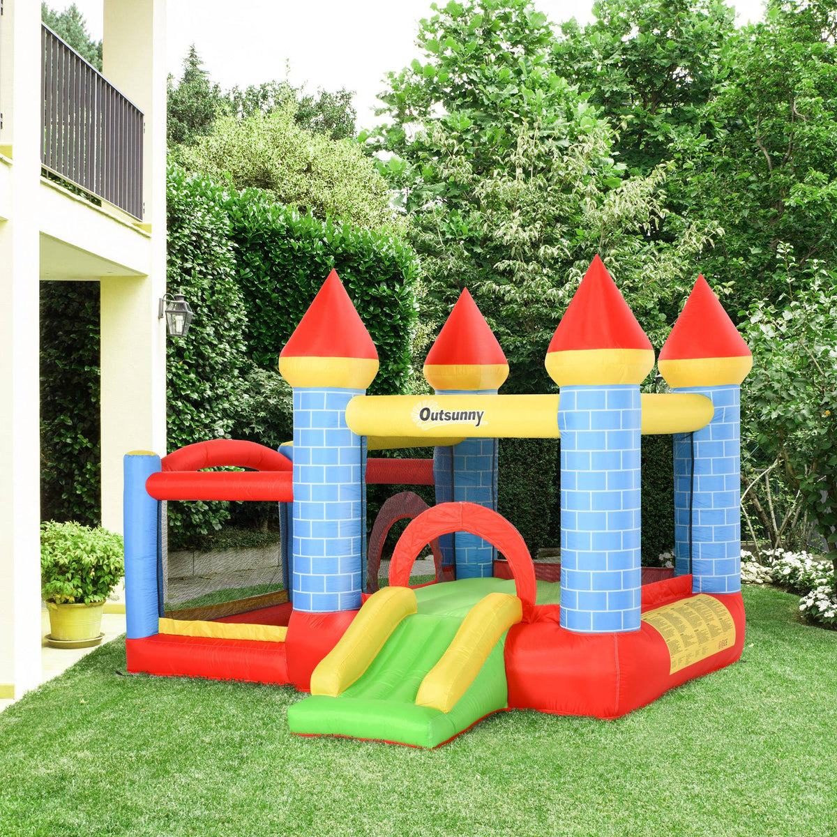Outsunny Castillo Hinchable Infantil 280x260x210 Cm Con Inflador_1