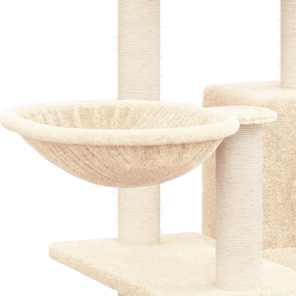 Rascador Para Gatos Con Postes De Sisal Color Crema 82 Cm_5