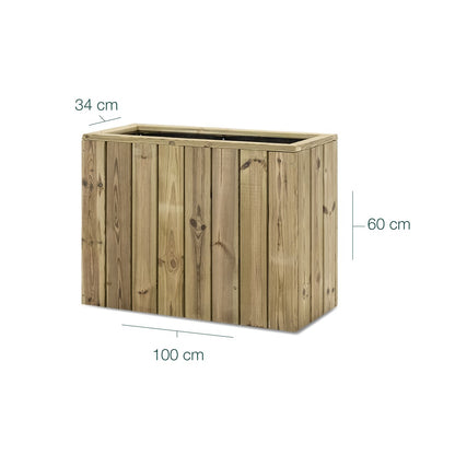 Jardinera De Madera Para Exterior Atrium Hortalia 100x34x60 Cm_5