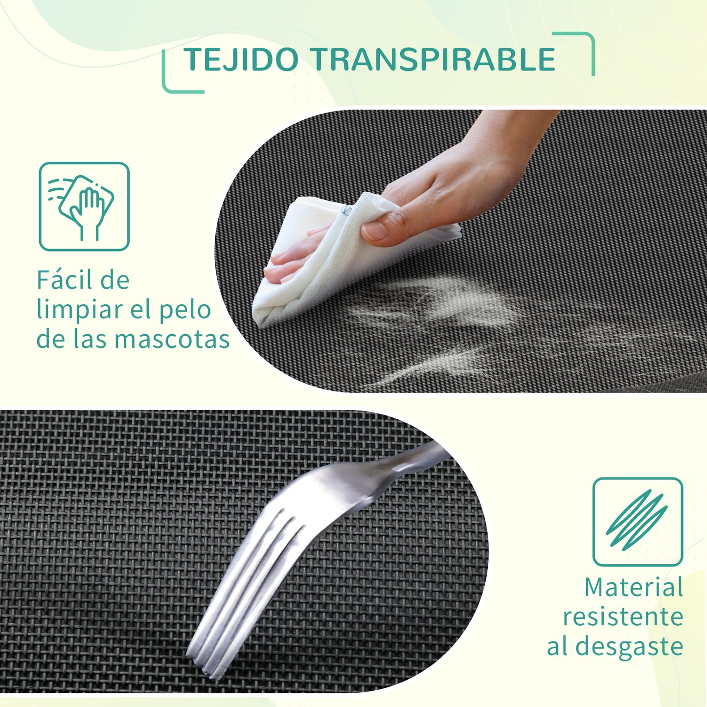 Pawhut Cama Elevada Perros Transpirable Para Interiores Y Exterior 130x90x20 Cm_5