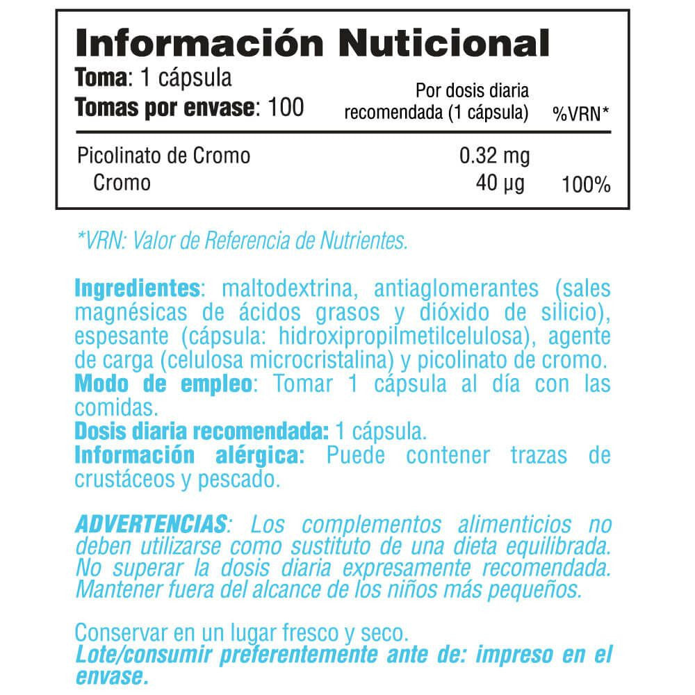Picolinato De Cromo - 100 Cápsulas Vegetales - Quemadores - Smart Supplements_5