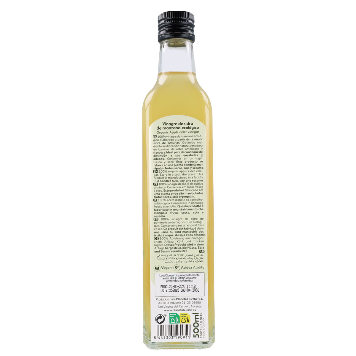 Pack 2x Vinagre de sidra de manzana sin filtrar ECO Planeta Huerto 500 ml