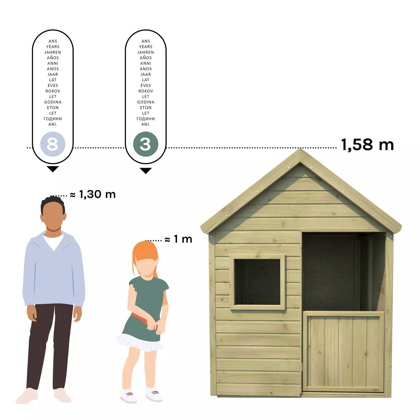 Casita infantil de Madera 100% Tratada Marina Soulet
