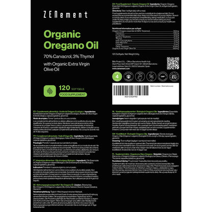 Aceite de orégano, 150 mg Zenement 120 comprimidos