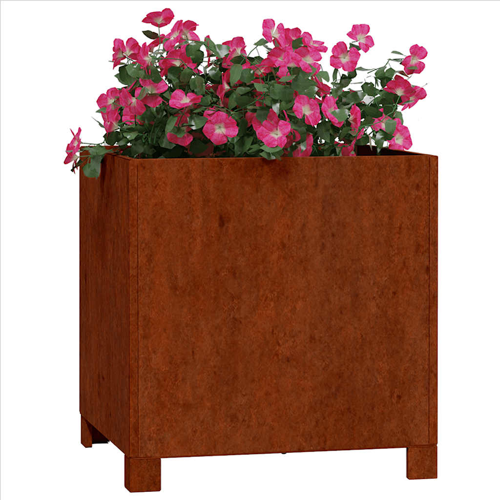 Jardineras Con Patas 2 Uds Acero Corten Oxidado 40x40x40 Cm_2