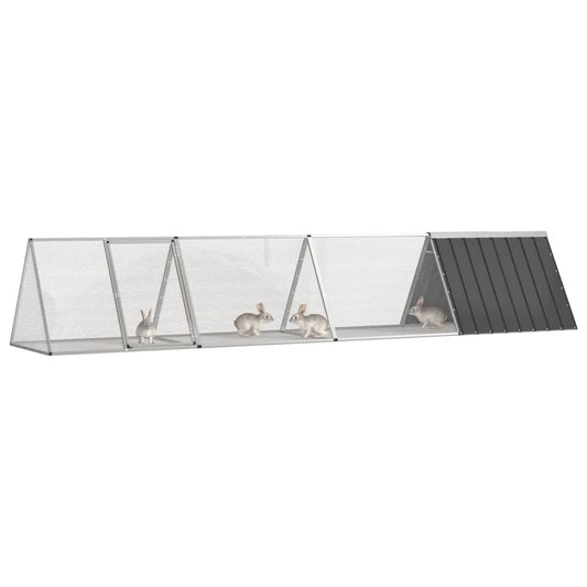 Jaula De Conejos Acero Galvanizado Antracita 403,5x80,5x71 Cm_0