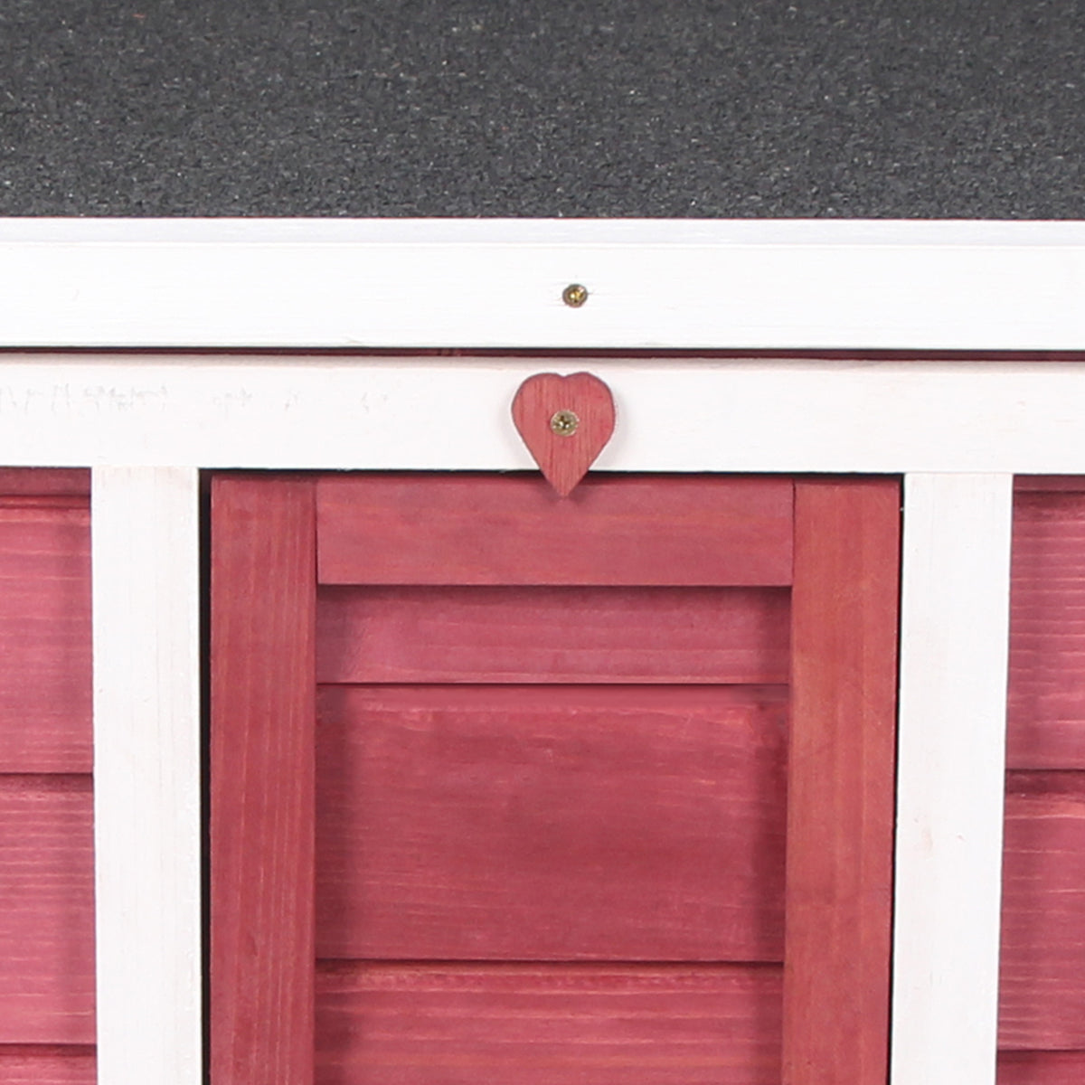 Pawhut Conejera Madera Exterior Con Techo Asfáltico Abatible 42x51x43 Cm Rojo_3