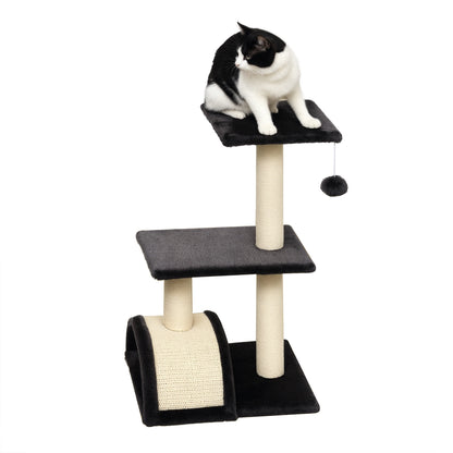 Pawhut Rascador Para Gatos Medianos Con Postes De Sisal Y Plataformas Gris_0
