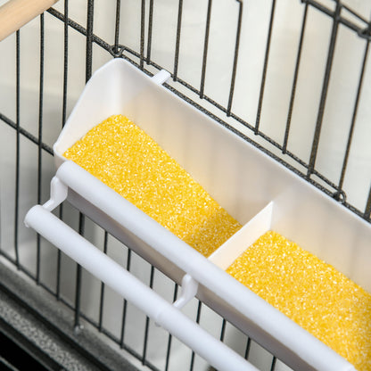 Pawhut Jaula Para Pájaros Con Ruedas 78x52x132 Cm Con Bandeja Extraíble Puertas_4
