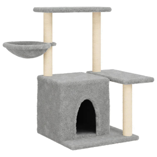 Rascador Para Gatos Con Postes De Sisal Gris Claro 83 Cm_0