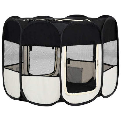 Parque De Perros Plegable Bolsa De Transporte Negro 90x90x58 Cm_4