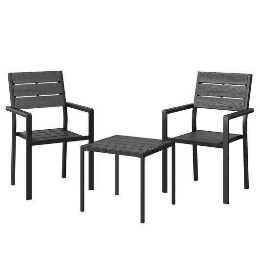 Conjunto De Bistró Outsunny Metal, Hdpe Negro 56x56x91 Cm_0