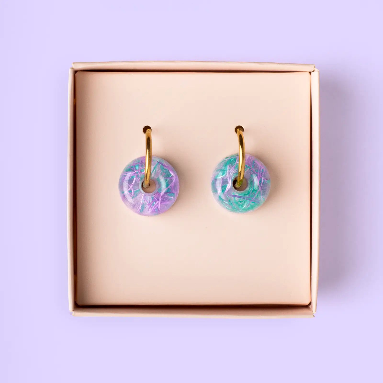 Pendientes de Aro Carnota - Vidrio de Mar Reciclado de Galicia, Joya Artesanal Única - Nature Vibes_1