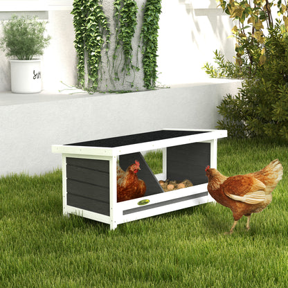 Pawhut Ponedero Para Gallinas De Madera Con 2 Departamentos Gris_1