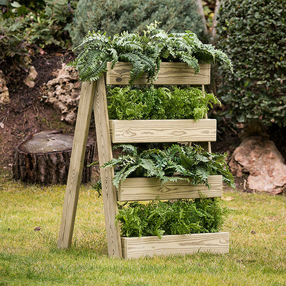 Jardinera Vertical Madera Tratada Exterior Stand Line Island 4B Hortalia_2