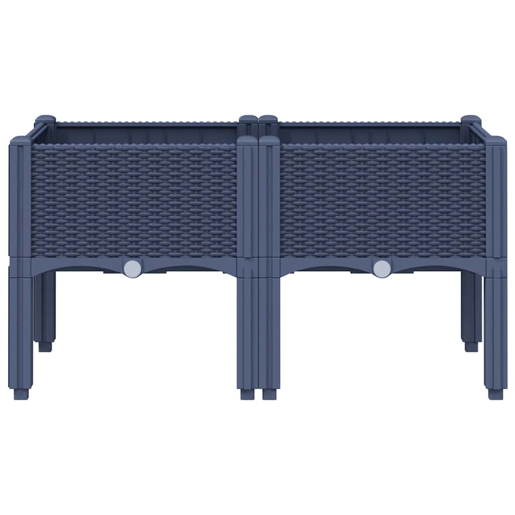 Jardinera Con Patas Pp Azul Gris 80x40x42 Cm_2