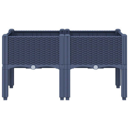 Jardinera Con Patas Pp Azul Gris 80x40x42 Cm_2