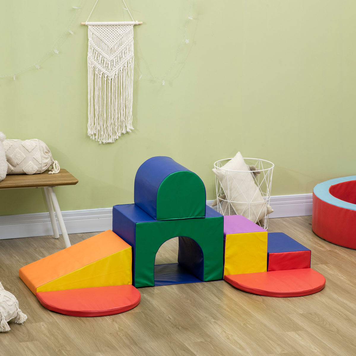 Homcom Juego De 7 Bloques Psicomotricidad Para Niños Multicolor_1