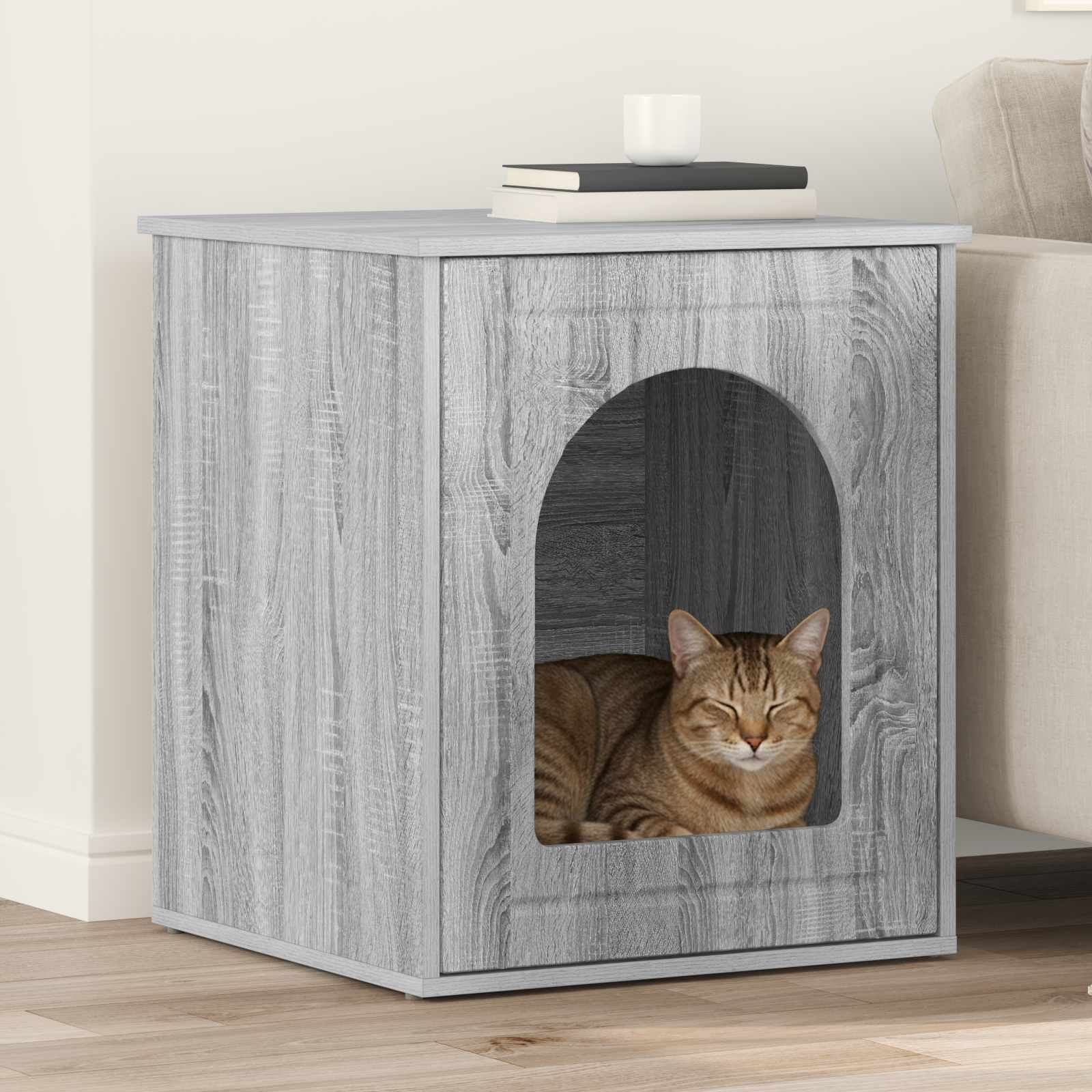 Casa Para Gatos Gris Sonoma 53 X 52 X 62 Cm_1