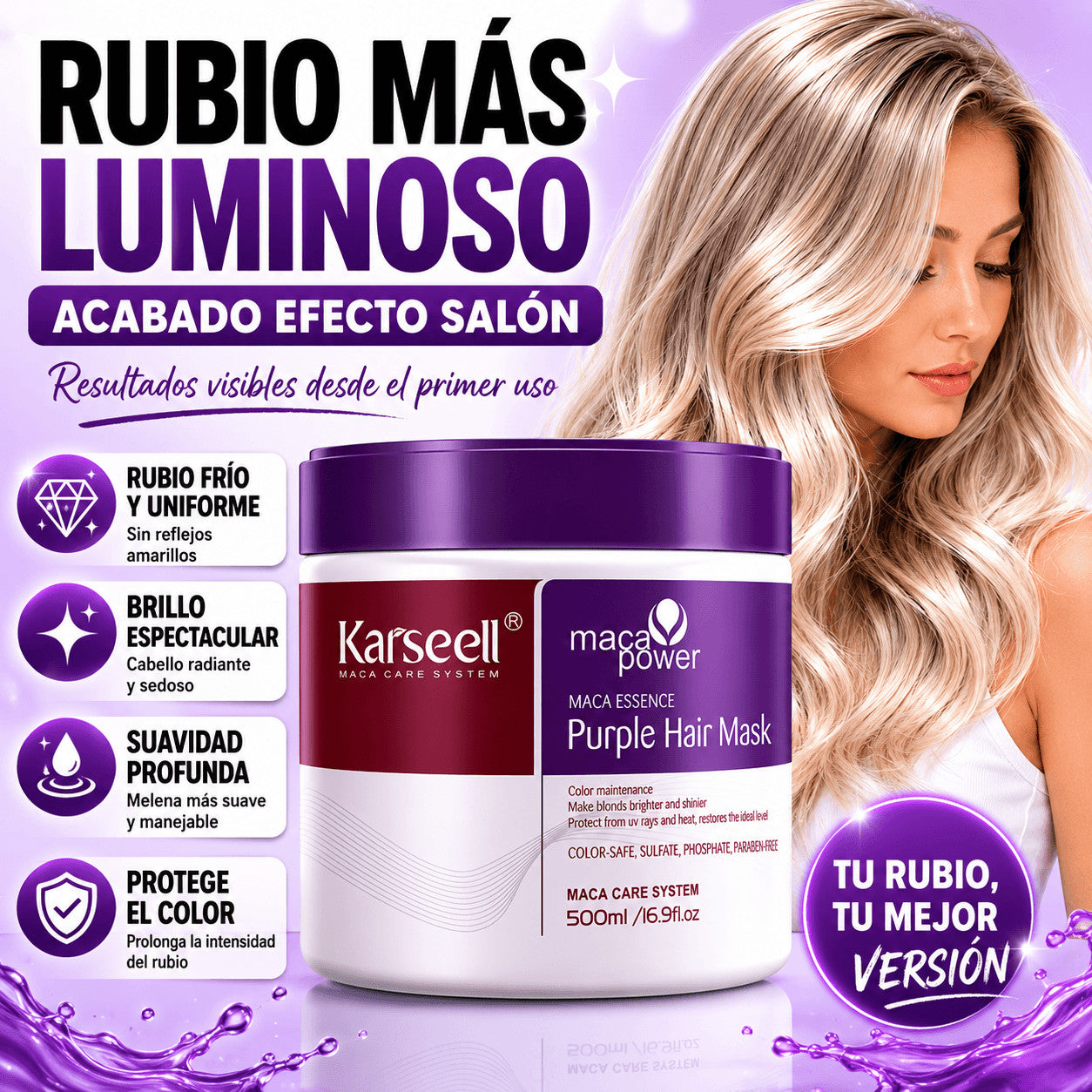 Mascarilla Capilar Violeta Karseell 500 ml