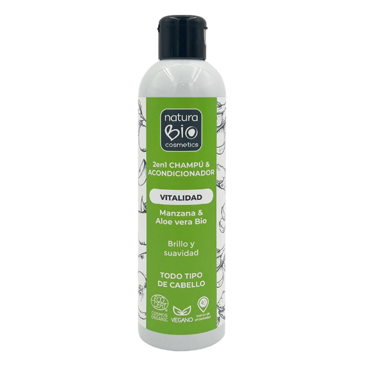Champú & Acondicionador 2 en 1 Vitalidad Aloe & Manzana Bio 250 ml NaturaBIO