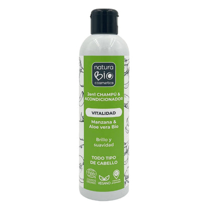 Champú &amp; Acondicionador 2 en 1 Vitalidad Aloe &amp; Manzana Bio 250 ml NaturaBIO