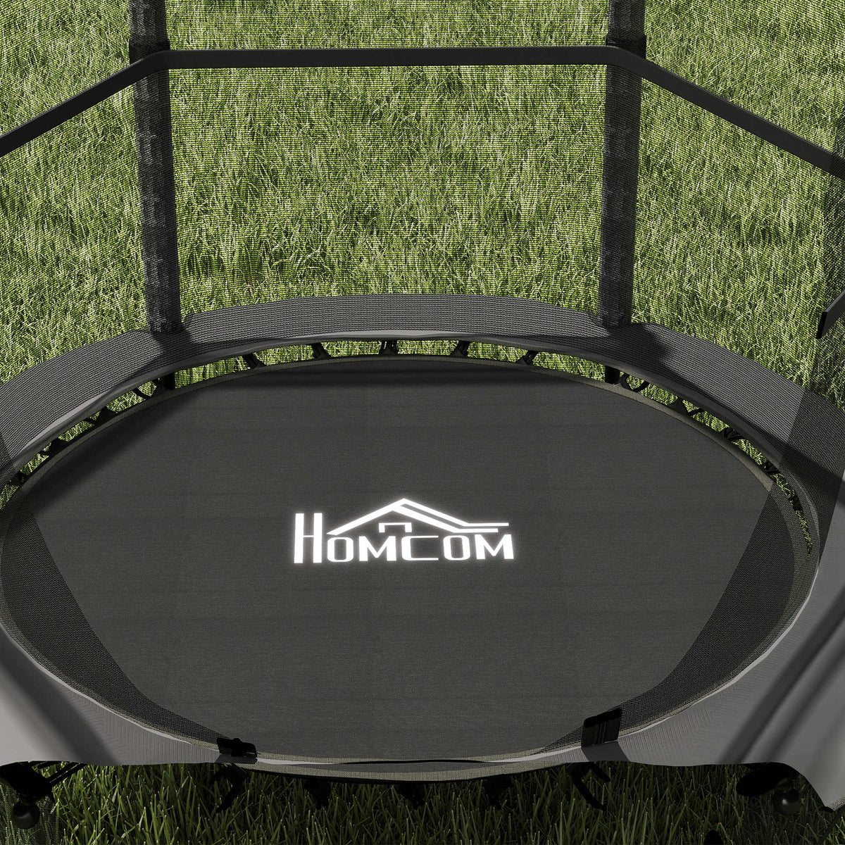 Homcom Cama Elástica Infantil Ø140 Cm Con Red De Seguridad Negro_4